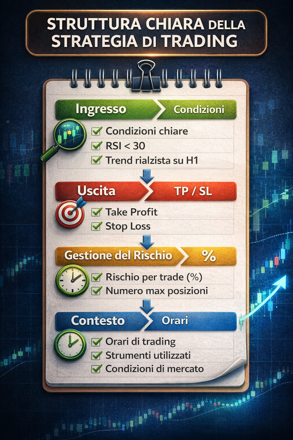 Schema struttura strategia trading
